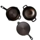 Super Smooth Cast Iron Cookware Set Tawa, Kadai, Fry Pan Combo Pack of 3 Pcs