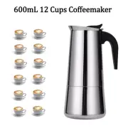 Coffeepot Stainless Steel Coffee Maker Portable Electric Mocha Latte Stove M1H4