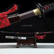 Japanese Katana Damascus Folded Steel Purple Blade Brass Samurai Sword Full Tang
