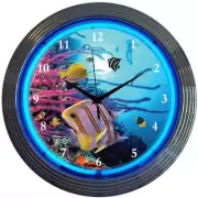 AQUARIUM NEON CLOCK Man Cave Lamp