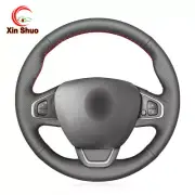 Black Artificial Leather Wrap Car Steering Wheel Cover for Renault Clio 4 Kaptur