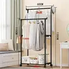 Metal Garment Rack Double Rod Clothing Rack for Cloakroom Office Underwear