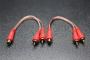 2 PCS RCA WIRE AUDIOPIPE Y SPLITTER 1 FEMALE 2 MALE CAR HOME AUDIO INTERCONNECT