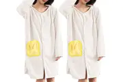 2Pcs Absorbent Wearable Hooded Surf Poncho Quick-Dry Blanket Towels For Swiming Surfing Aquatics-White
