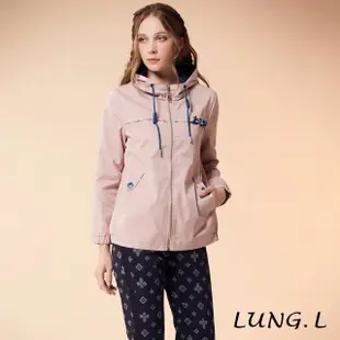 【LUNG.L 林佳樺】LN79C 粉色連帽長袖棉質外套(女裝 保暖 秋冬款)