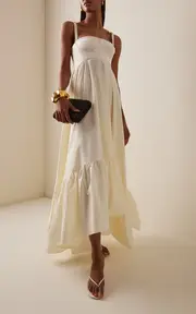 [Anna October] Snowdrop Asymmetric Cotton-Blend Maxi Dress