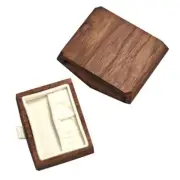 Pull Out Drawer Engagement Rings Box Stylish Walnut Wedding Bands