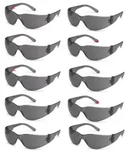 10 Pair/Pack Box Gateway Starlite Smoke/Gray Safety Glasses Sun Z87+ Wholesale