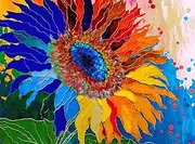 Sunflower Kaleidoscope 1000-Piece Jigsaw Puzzle by Cross & Glory | Colourful Flower Artwork for Adults | Challenging and Fun Activity | Great Garden Lovers
