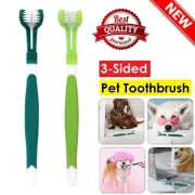 Pet Dog Toothbrush Three Sided Cat Mouth Oral Care Teeth Cleaning Reduce Tartar