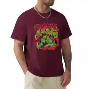 Adelaide Crows AFL Team Ninja Turtles T-Shirt Large Maroon