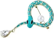 [SAFIGLE] Snake Brooch Funny Enamel Decorative Brooch Pin Unique Lapel Hat Accessories Clothing Brooch Clip Cap Decorations Cute Lapel Pearl Brooch Trendy Decor Clothing Brooch Pin Alloy