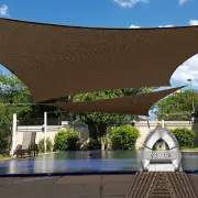 21ft Outdoor Rectangle Shade Sail with A-Ring Patio Garden Pool Sun Canopy Cover