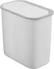 Narrow Trash Bin for Toilet, Small Bathroom Trash Can with Lid, Slim Garbage Can, with Press Top Lid, Dog Proof Waste Basket for Kitchen, Bedroom, Laundry, Toilet, Rv