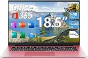 SGIN Laptops Computer, 18.5 Inch Laptop with 20GB RAM 128GB EMMC+1024GB SSD, Celeron N5095 Quad-Core, Win 11 Home， WiFi 6, 180° Open Angle, USB 3.2, HDMI, Type-C, 7000mAh(Pink)