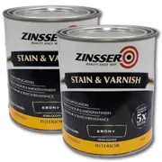 (2 TINS) - ZINSSER Stain & Varnish 946ml - RUSTOLEUM (Interior) - EBONY.