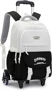 [Yumenam] Trolley Bags for Kids, Boys & Girls - Travel Backpack with Wheels, Large Compartment & Extendable Handle - Carry-On Luggage Suitcase for Children, Color 2, One Size