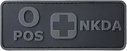 OPOS Blood Type NKDA ACU Subdued Tactical No Drugs Allergies PVC Rubber 3D Hook-and-Loop Patch