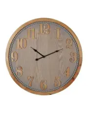 [Willow & Silk] Round Timber Digital Wall Clock 60cm in Grey