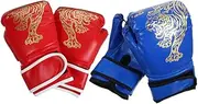 VICASKY 2Pairs Sparring Gloves PU Kickboxing Mitts for Boys Breathable Design Durable Training Gear for Punching Bag Thai Boxing Tiger Print