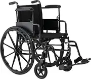 Medline 18” Foldable K4 Wheelchair with Swing-Back Desk-Length Arms & Swing-Away Footrests, 300 lbs. Capacity, Transport Chair for Adults & Seniors