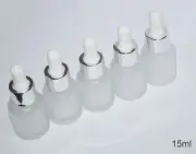 100pcs 15ml White Frosted Glass Dropper Bottle to store Essential Oil