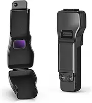 Amazear Gimbal Screen Protective Cover for DJI Osmo Pocket 3 Accessories,DJI Pocket3 Camera Lens Cap Hard Case with Soft Lining, Compact Design, Quick Open/Close, Black