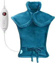 RENPHO Electric Heating Pad for Neck and Shoulders, Fathers Day Gift, Electric Heat Pad for Back Pain Relief, Birthday Gifts for Women Men Mum Dad, Fast-Heating, Auto Shut Off, 84x61cm, Blue