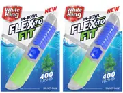 2x White King 50g In - Bowl Flex O Fit Toilet Cage Pine Cleaning Agent