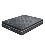 Cloud Zone Double Layer Euro Top Pocket Spring Mattress Plush Medium Firm 34cm Charcoal - King Single