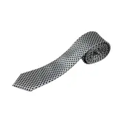 Mens White & Black Small Polka Dot 5Cm Skinny Neck Tie