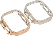 CIYODO 2pcs Bling Watch Bumper Case for Watch Protective Cover with Starlight Design Simple Installation Scratch Resistant Protection for Daily and Special Occasions