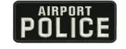 Airport POLICE embroidery patches 2x5 hook ON BACK white letters