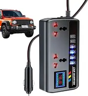 Car Inverter – 12V/24V to 220V Plug Adapter with AC Outlets & 3 USB Ports | Car Converter for Laptop, Air Compressor, Vehicle Electronics, Travel, Road Trips, Outdoor Equipment Charging