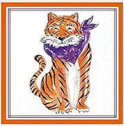 Purple Sitting Tiger Hometown Pride Cocktail Napkins - 40 Count | 2 Packs of 20CT 3-Ply Party Napkins
