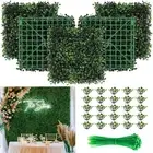 Grass Wall 12 Pack 10"x10" Artificial Boxwood Hedge Wall Panels, Privacy Hedge
