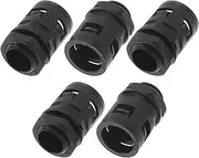 X AUTOHAUX 22mm / PG16 Cable Glands 21.2mm / 0.83" Bellows Waterproof Joint Straight-Through PA6 Nylon Black 5 Pcs