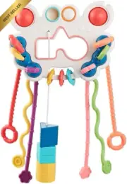 Montessori Pull String Activity Toy, Sensory Crab Toy for Toddlers, Fine Motor S