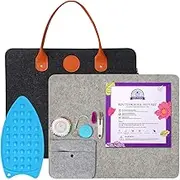 Rdutuok 17 x13.5 Inches Wool Pressing Mat for Quilting with Carrying Case 100% New Zealand Wool Felted Ironing Pad for Sewing, Quilting Supplies