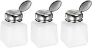 uxcell 3pcs Solvent Alcohol Dispensers 100ml(3.4oz) Push Down Liquid Dispenser Pump with Sealing Stainless Steel Lid for Acetone Solution, White