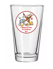 Christmas - WonderBeer - 16oz Pint Beer Glass Pub Style Barware Seltzer Cocktail