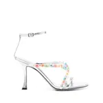 [Jimmy Choo] Jimmy Choo 100mm Blanche Sandals 41 IT SILVER