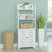 Bathroom Cabinet Albuquerque Wood White 46x24x117.5 cm,White Floor Standing Bathroom Cabinet with Ample Storage for Bathroom Essentials Storage Lockers