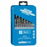 Sutton D101MTLSM3 - Jobber HSS Drill Set 25 Piece Metric SM3 Silver Bullet