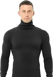 [AORGSVI] Mens Turtleneck Thermals Undershirt, Long Sleeve Warm Base Layer Thermal Tops, Fleece Lined Long John Shirts for Men