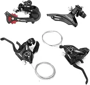 Bicycle Derailleur Set - Mountain Bike Derailleur - Mountain Bike Kit - Aluminum Alloy Mountain Bike One Piece Siamese Bicycle 21 Speed Digital Regulator Dial