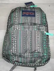 JanSport Superbreak Seafoam Green Camo Stripe Backpack 1550 Cu In. NEW w/ Tags