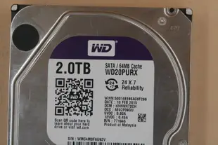 WD 紫標 2.0TB SATA3桌上型監控專用硬碟(WD20PURX)