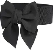 [FOMIYES] Wide Elastic Belt for Women Fashionable Bow Sash Belt for Gowns Casual Outfits Design Excellent Stretch for Various Waist
