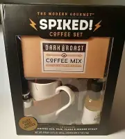 Spiked Coffee Set Dark Roast Coffee Mug Flask and Kicker Syrup Add Booze